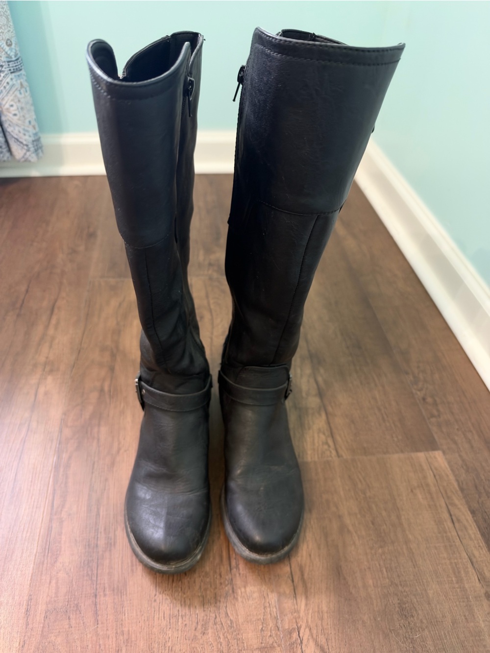 Classic Wide Calf Riding Boots - Black